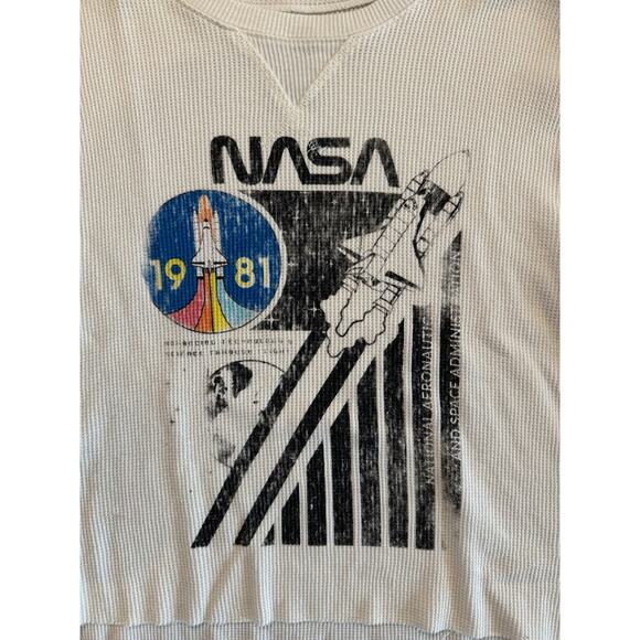 NASA 1981 Waffle Knit Thermal Top Women’s Large Long Sleeve - Picture 4 of 5